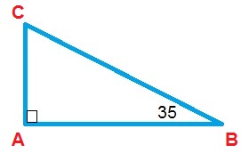 A triangle has one 90 degrees angle and from there one leg is